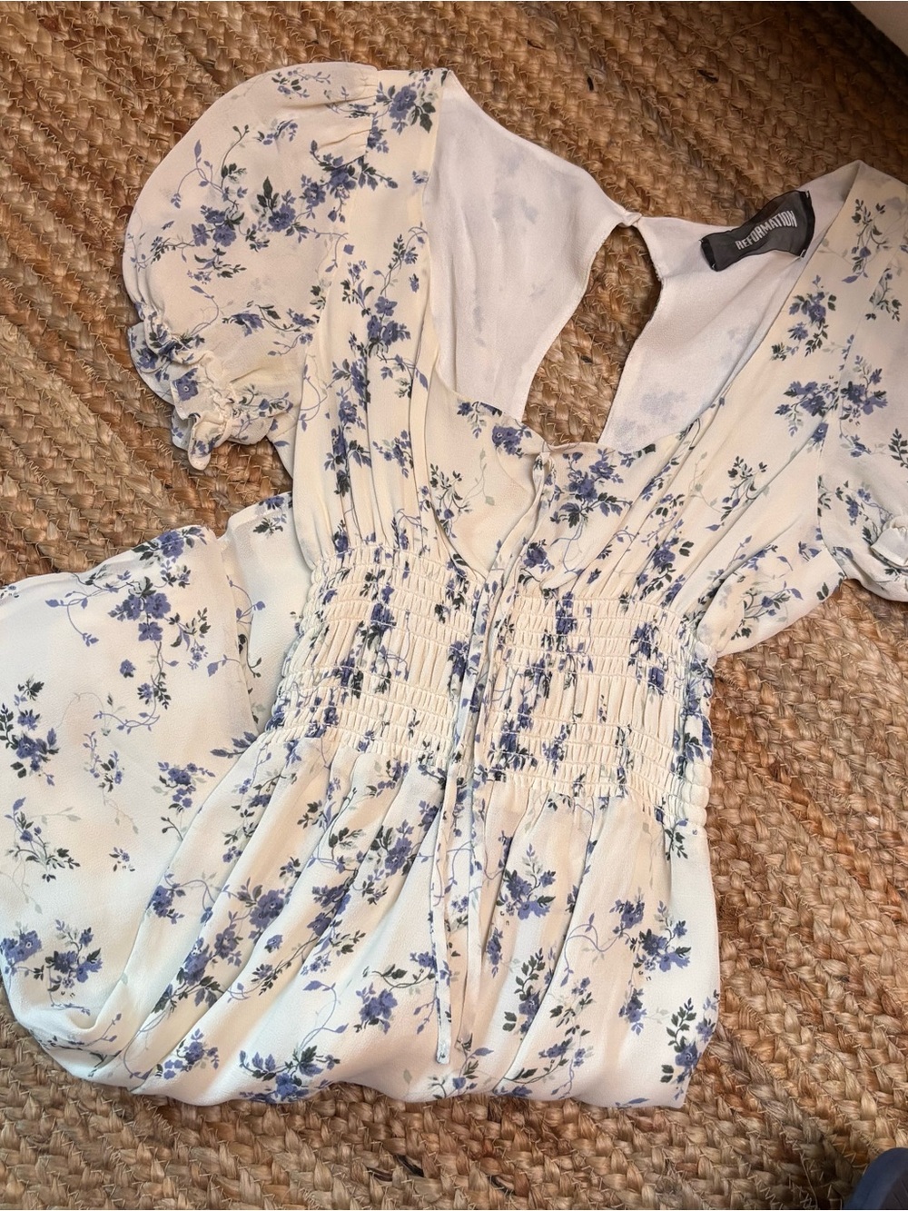 Reformation Blue Floral mini dress